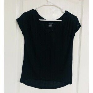 Wet Seal Women's T-Shirt‎ Short Sleeve Casual Hi-Low Tee Top Black Size XS